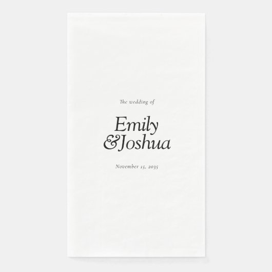 Modern Black & White Wedding Servet (Voorkant)