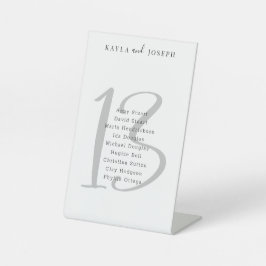 Modern Black White Wedding Table Number 13 Reclamebord Met Voetstuk