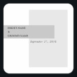 Modern Black & White Wedding Vierkante Sticker<br><div class="desc">Een modern zwart-wit minimalistisch trouwontwerp. Een uniek ontwerp dat hedendaagse elementen en typografie gebruikt. Een eenvoudig zwart-wit ontwerp met trendy hedendaagse stijlvormen. Een stijlvol,  modern abstract huwelijksmodel voor sticker,  geschikt voor alle soorten bruiloften. Er zijn ook huwelijksuitnodigingen en andere kantoorbenodigdheden beschikbaar.</div>