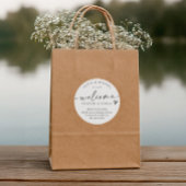 Modern Black & White Wedding Welcome Hotel Bag Ronde Sticker