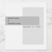 Modern Black & White Wedding Wijn Etiket (Enkel label)