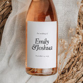 Modern Black & White Wedding Wijn Etiket