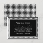 Modern Black White Wedding Wishing Well Poem Informatiekaartje (Voorkant / Achterkant)
