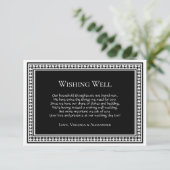 Modern Black White Wedding Wishing Well Poem Informatiekaartje (Staand voorkant)
