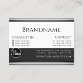 Modern Black White Wood Grain Wooden Boards Logo Visitekaartje (Achterkant)