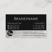 Modern Black White Wood Grain Wooden Boards Logo Visitekaartje (Achterkant)