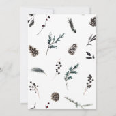 Modern Black Winter Pinecone kerstfeest Kaart (Achterkant)