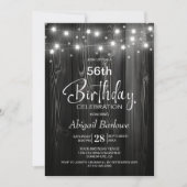 Modern Black Wood verjaardagsfeestje Kaart (Voorkant)