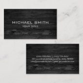 Modern Black Wood Visitekaartje (Voorkant / Achterkant)