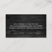 Modern Black Wood Visitekaartje (Achterkant)