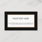 Modern Black Wooden VIP-kaartlid Visitekaartje (Achterkant)