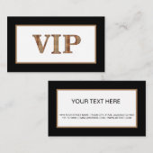 Modern Black Wooden VIP-kaartlid Visitekaartje (Voorkant / Achterkant)