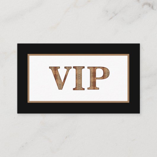 Modern Black Wooden VIP-kaartlid Visitekaartje (Voorkant)