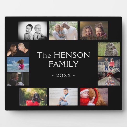 Modern Black Yarly Family Keepomwille Photo Collag Fotoplaat (Voorkant)