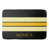  modern black &yellow beige  monogram name badmat (Voorkant)