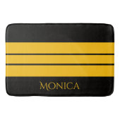  modern black &yellow  monogram name badmat (Voorkant)