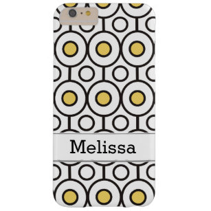 Modern Black Yellow Polka Dots Pattern Barely There iPhone 6 Plus Hoesje