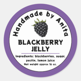 Modern BlackBerry Jam of Jelly Canning Jar Label