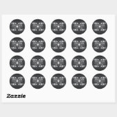 Modern Blackboard Chalkboard Wedding Ronde Sticker (Vel)