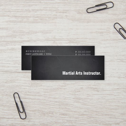 Modern Blackboard Martial Arts Instructor  Mini Visitekaartje (Voorkant / Achterkant in situ)