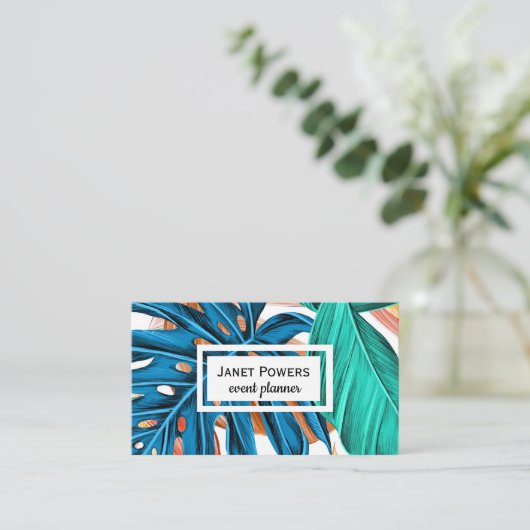 modern blad art custom visitekaartje (Staand voorkant)