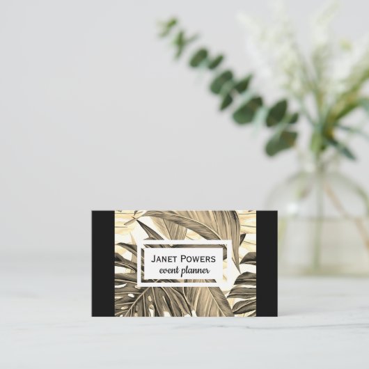 modern blad art custom visitekaartje (Staand voorkant)