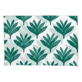 Modern blad groen wit patroon kussensloop