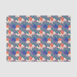 Modern blad, knop, en bloem patroon weefsel papier