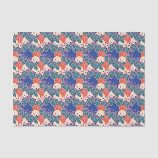 Modern blad, knop, en bloem patroon weefsel papier (Voorkant)