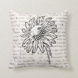  modern blad met zonnebloemen kussen