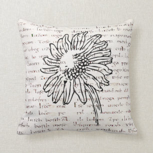  modern blad met zonnebloemen kussen