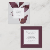 Modern blad minimaal vierkante visitekaartje (Voorkant / Achterkant)