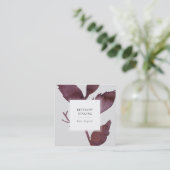 Modern blad minimaal vierkante visitekaartje (Staand voorkant)