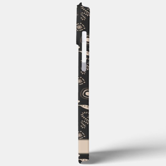 Modern blad patroon mannelijke zwarte naam Case-Mate iPhone case (Achterkant / Links)