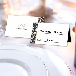 Modern blad patroon rand plaatskaartje