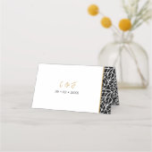 Modern blad patroon rand plaatskaartje (Achterkant)