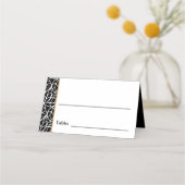 Modern blad patroon rand plaatskaartje (Voorkant)