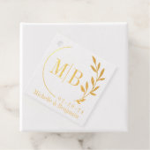 Modern bladmonogram Folie Favor Tag (Met doos)