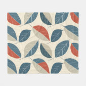 Modern bladmotief fleece deken (Voorkant (Horizontaal))