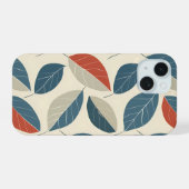 Modern bladmotief iPhone 15 case (Achterkant horizontaal)