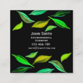 modern bladontwerp voor milieuwetenschappen vierkante visitekaartje (Voorkant)