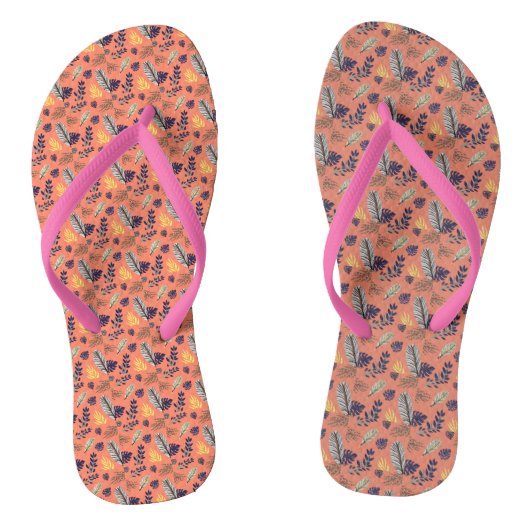 Modern bladpatroon teenslippers (Voetbed)