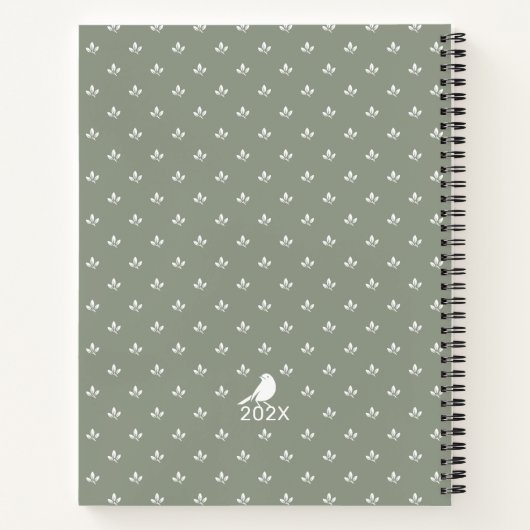 Modern bladpatroon tuinieren | Aangepast Notitiebo Notitieboek (Achterkant)