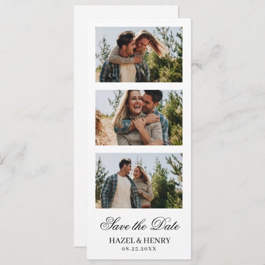 Modern Bladwijzer Photobooth Save The Date (Voorkant / Achterkant)