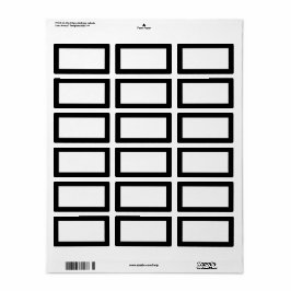 Modern blanco Sjabloon label met zwarte rand