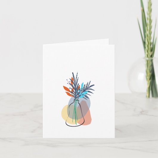 Modern Blank Botanical Note Card Stationery Bedankkaart (Voorkant)