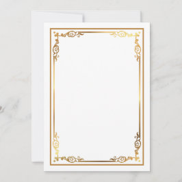 Modern Blank Wit Uitnodigen met Slanke Ingelijste  Kaart