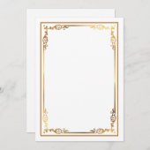 Modern Blank Wit Uitnodigen met Slanke Ingelijste  Kaart (Voorkant / Achterkant)