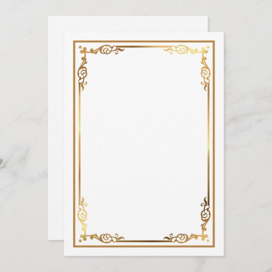 Modern Blank Wit Uitnodigen met Slanke Ingelijste Kaart (Voorkant / Achterkant)