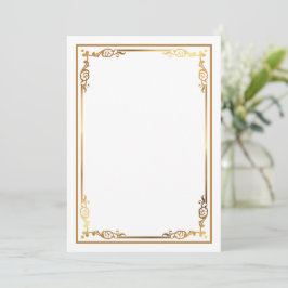 Modern Blank Wit Uitnodigen met Slanke Ingelijste Kaart